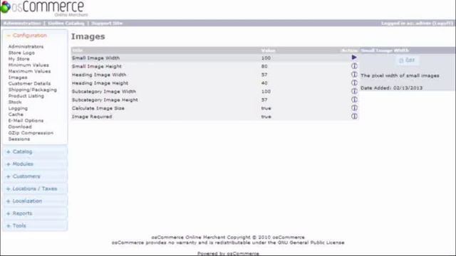 OsCommerce Shop, Powered by OsCommerce, Images and Customer Settings смотреть онлайн