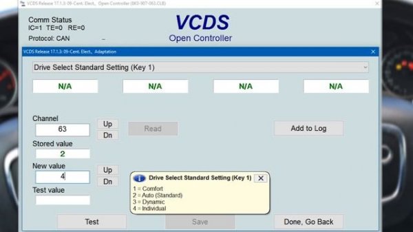 VCDS MOD - Audi A4 B8 - Drive Select activation