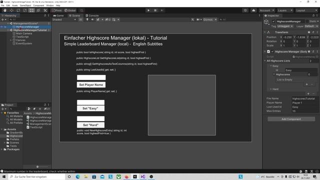Einfaches Highscore Manager Script für mehrere Listen - speichert JSON | Unity Tutorial Deutsch смотреть онлайн