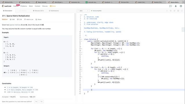 Amazon Coding Interview Question | Leetcode 311 | Sparse Matrix Multiplication смотреть онлайн