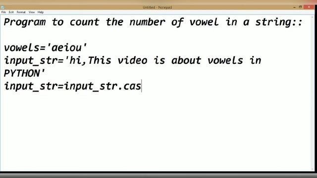 Python Tutorial | Program to Count Vowel смотреть онлайн