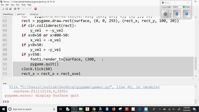 pygame video 13 Using New Fonts and Creating a Game Over Screen смотреть онлайн