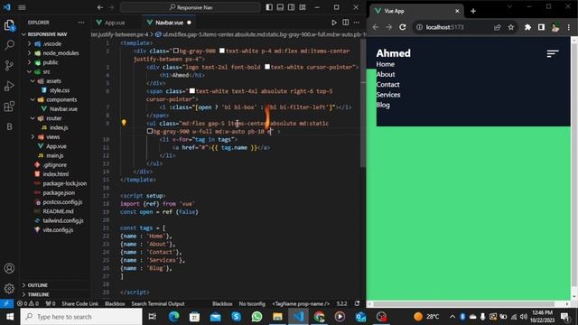 Vue.js navigation bar with Tailwind CSS | Responsive Navbar | vuejs3 смотреть онлайн