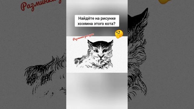 тест на внимательность, найдёте на рисунке лицо хозяина кота? смотреть онлайн