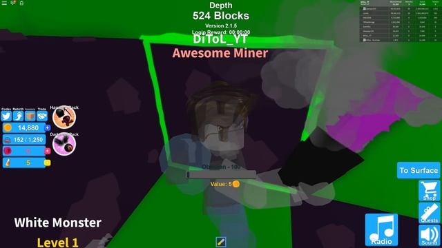 ГДЕ КОПАТЬ В СИМУЛЯТОРЕ МАЙНЕРА ROBLOX смотреть онлайн