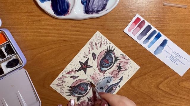 АРТ ЧЕЛЛЕНДЖ: рисую персонажа двумя РАНДОМНЫМИ ЦВЕТАМИ акварели смотреть онлайн