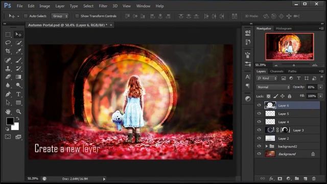 Fantasy Photo Manipulation [Autumn Portal] in Photoshop смотреть онлайн