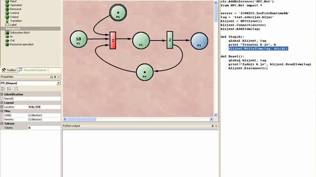 Petri.NET simulator + Python + OPC server смотреть онлайн