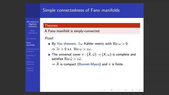 Henri Guenancia. Application of Kähler-Einstein metrics in Algebraic Geometry I смотреть онлайн
