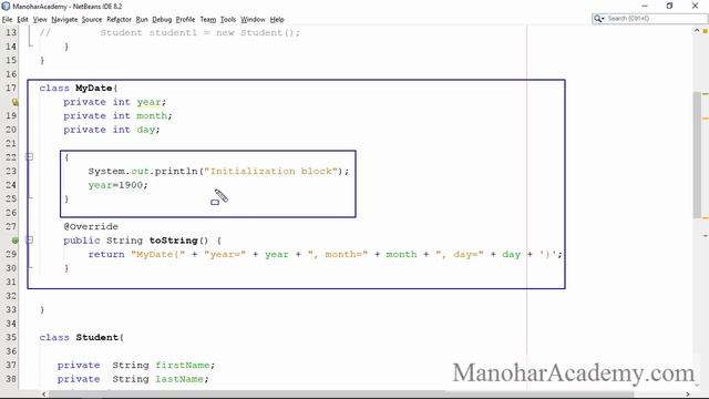Java initialization blocks (manohar academy) смотреть онлайн