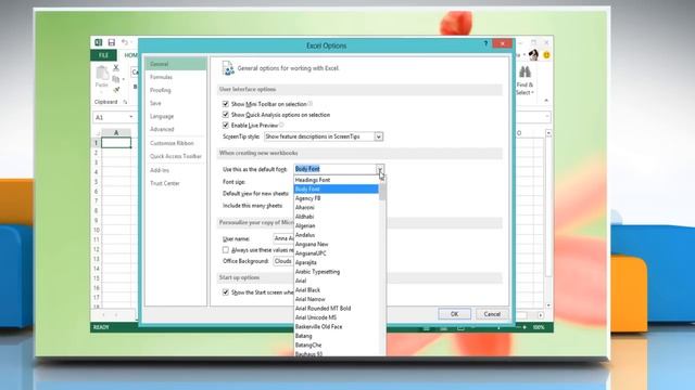 How to Change Default Font or Font Size for new Excel 2013 workbooks смотреть онлайн