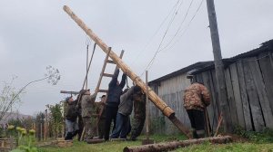 Как аккуратно уронить столб? Лайфхак! До конца...
