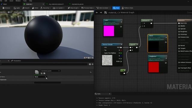 UE5 Blueprints Tutorial 021-3 Nodes: Material Parameter Collection, Append, Multiply смотреть онлайн