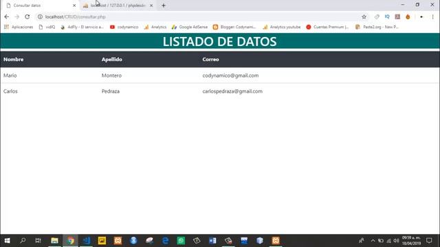 Mostrar datos de mysql en tabla html con php смотреть онлайн