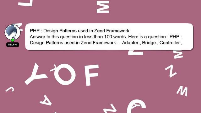 PHP : Design Patterns used in Zend Framework смотреть онлайн