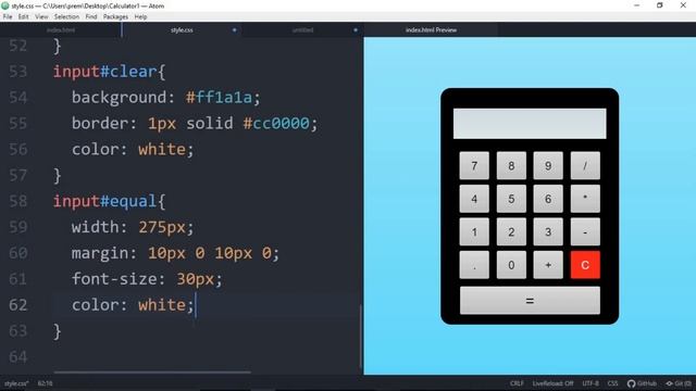 Build Calculator using HTML CSS & Javascript смотреть онлайн