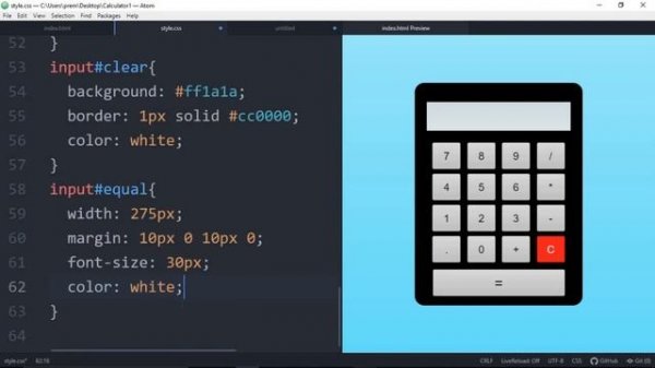 Build Calculator using HTML CSS & Javascript