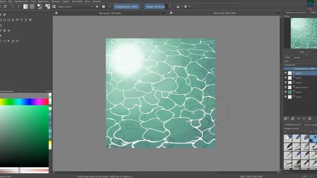 Как рисовать воду - 3 способа/Drawing water in 3 different styles/Krita смотреть онлайн