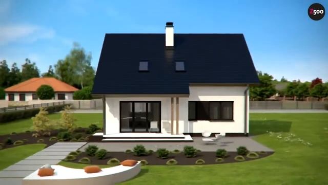 Z92 Проект практичного дома с большим хозяйственным помещением, с кабинетом на первом этаже смотреть онлайн