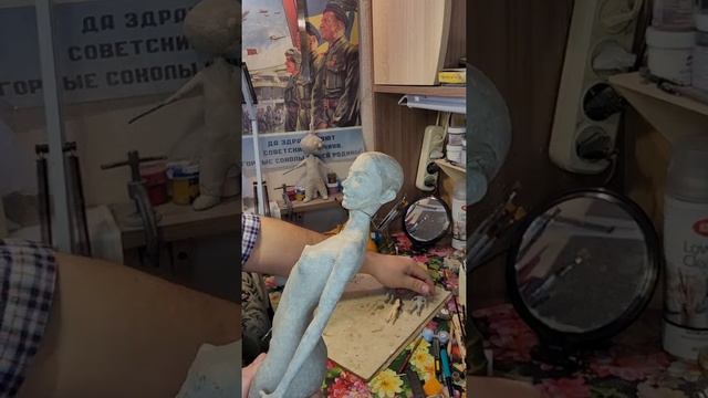 кукла из папье-маше, процесс #авторскаякукла #кукларучнойработы #papiermache смотреть онлайн