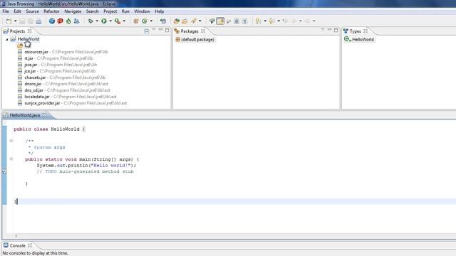 Java "Hello World" in Eclipse IDE смотреть онлайн