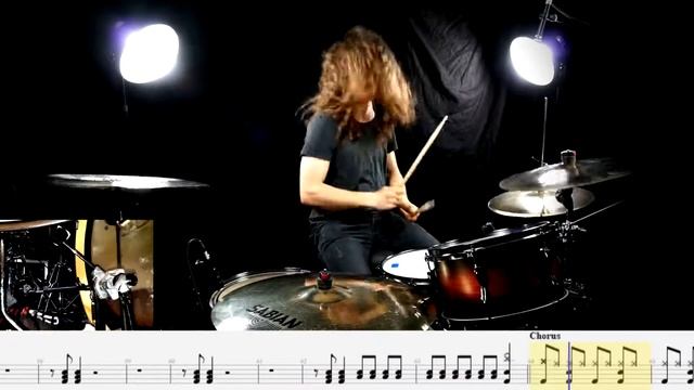 How to play Ich Will on Drums Rammstein (Playtrough with sheet music on screen) смотреть онлайн
