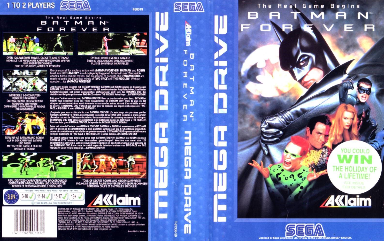 Sega Mega Drive 2 (Smd) 16-bit Batman Forever Полное Прохождение
