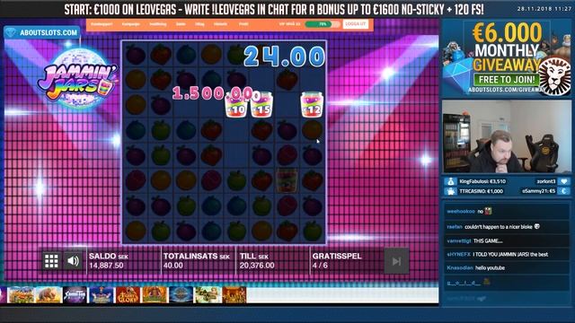 Огромный выигрыш в баночки Jammin Jars! смотреть онлайн