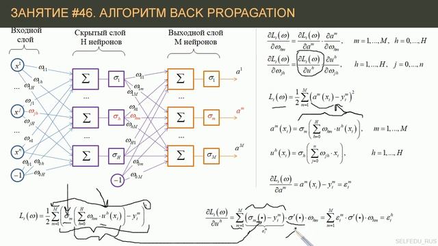 #46. Обучение нейронной сети. Алгоритм back propagation | Машинное обучение смотреть онлайн