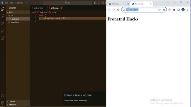 Live Sass Complier Intro : how we can add sass into html file смотреть онлайн