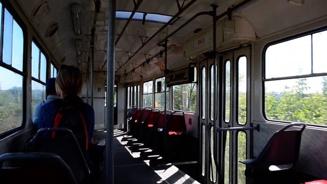 Поездка на трамвае в сельской местности. Дружковка. смотреть онлайн