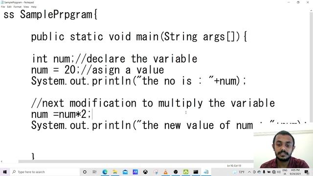 Java variable Modification, Integer Multiplication and Usage of variables in Console Print. Code смотреть онлайн