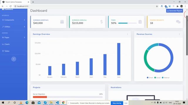 Angular 10 Admin Dashboard Template Working Example смотреть онлайн