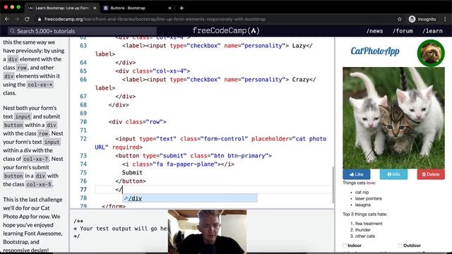 Line up Form Elements Responsively with Bootstrap - Bootstrap - Free Code Camp смотреть онлайн