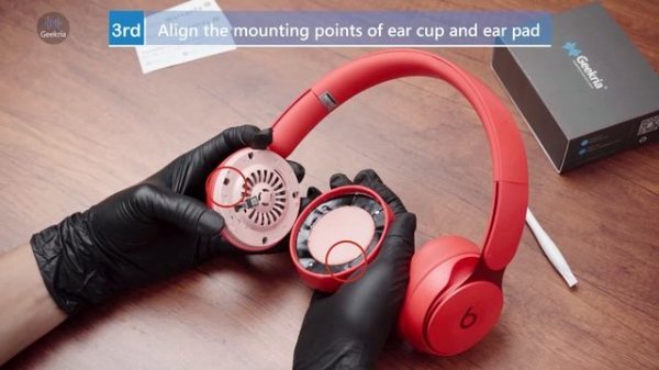 How to Replace Beats SOLO PRO Headphones Ear Pads / Cushions | Geekria