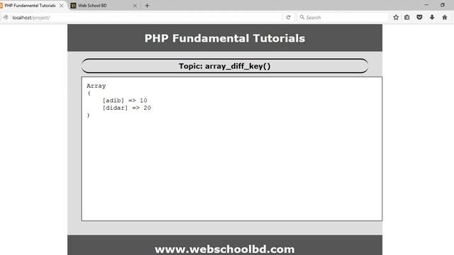 PHP Array Functions -08 (array_diff_key()) смотреть онлайн