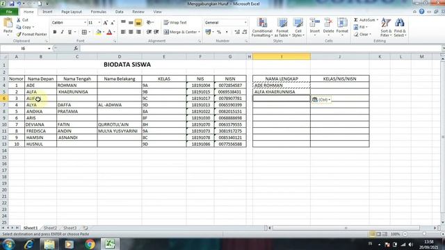 Tutorial Ms. Excel#11 : Menggabungkan kata di Ms  Excel #Ms.Excel