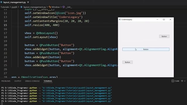 Layout Management in PyQt6 смотреть онлайн