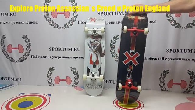 Обзор скейтбордов Explore Proton Assassian's Creed и Explore Proton England / Review skateboard's смотреть онлайн