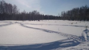 Снегоход Рысь 440 по глубокому снегу