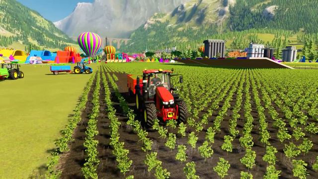 LOAD & TRANSPORT CHAFF CHALLENGE WITH JOHN DEERE TRACTORS - Farming Simulator 22 смотреть онлайн