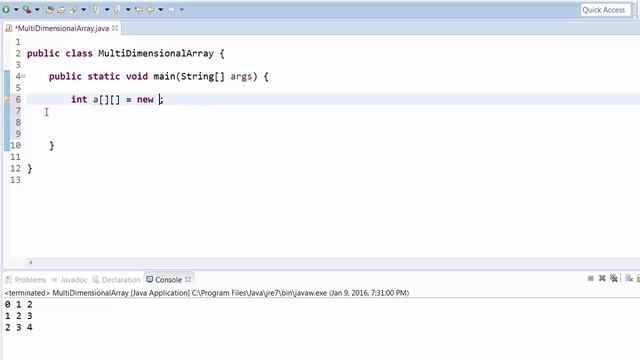 Java Tutorial - 23: Multi Dimensional Array смотреть онлайн