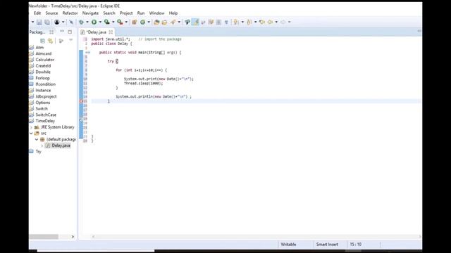 Time Delay to print out in java program how to write print time delay java programming смотреть онлайн