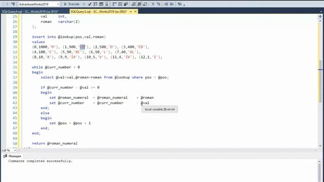 How to write Roman Numeral using a SQL Server 2019. смотреть онлайн