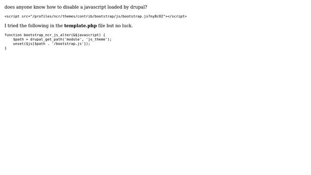 Drupal: Disable/remove javascript смотреть онлайн