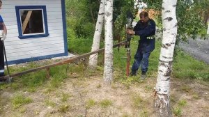 Установка столбов на свае шуруп