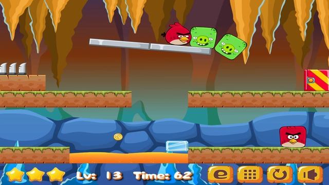 Angry Birds vs Bad Pig Ред собирает звёзды и побеждает Квадратного Свина!