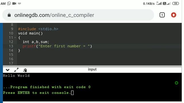 C programming for add two variables. смотреть онлайн