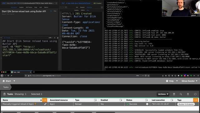 Butler 5.0 demo: Start Qlik Sense reload tasks using MQTT or Butler's REST API смотреть онлайн