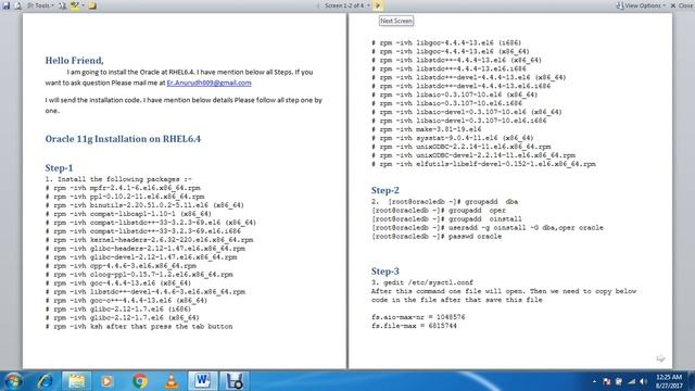 Oracle 11g Installation on RHEL6.4 смотреть онлайн